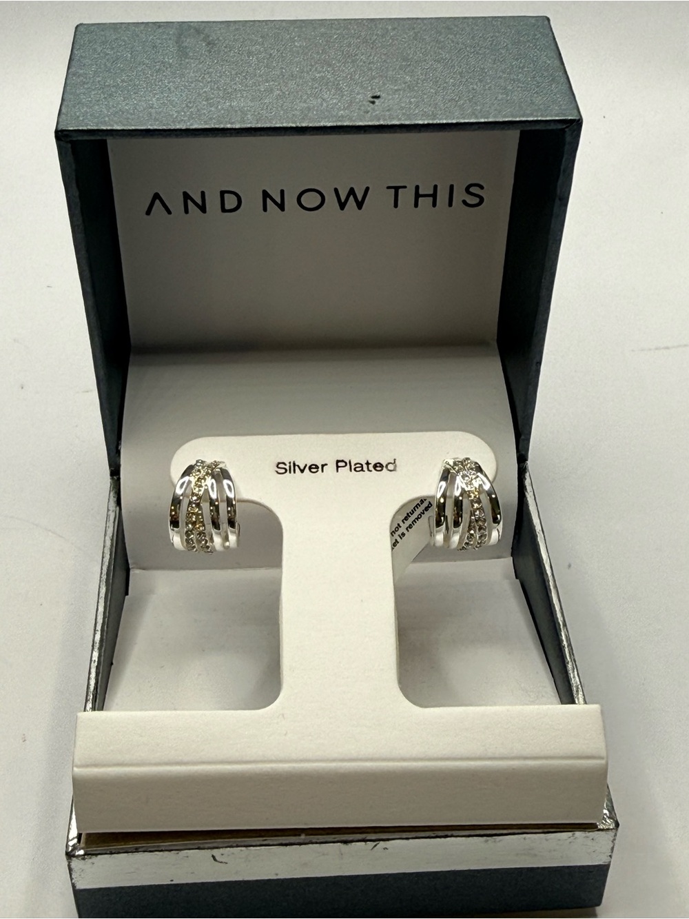 Silver-Plated Multi-Band Hoop Earrings - Silver